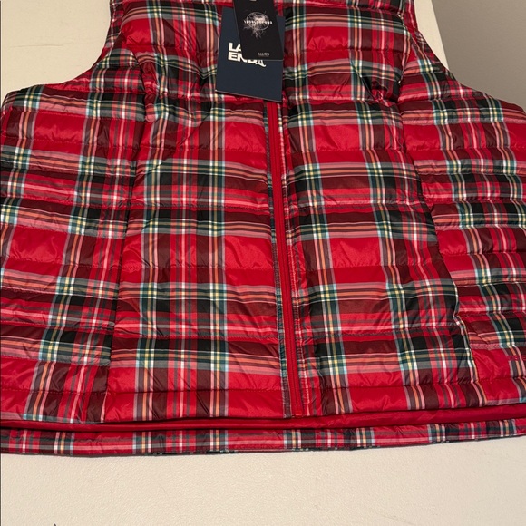 NWT 100% Down Red Plaid Puffer Women Vest Rugged Outdoor Durable Lands End 1X - Picture 9 of 16